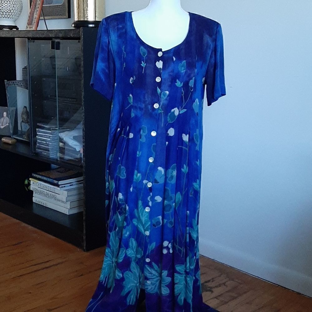LaCera blue print dress 